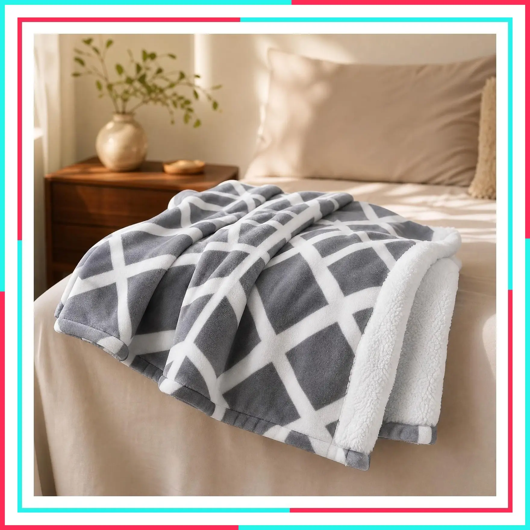 Heated Throw Blanket, 5 Heat Levels & 3 Hours Auto Off, Grey - ETL & FCC Certified, Fast Warming, 50" x 60", Flannel & Sherpa, Machine Washable, Removable Controller, Ideal for Couch & Office Use