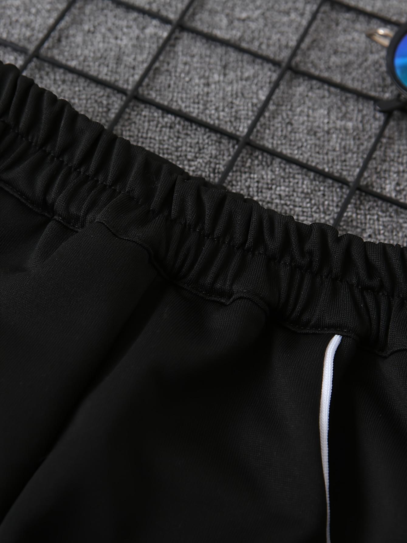 Tween Boy Loose Knit Long Pants, Casual Drawstring Sweatpants, Athletic Joggers, 8-12Y for Campus, Outdoor Spring/Fall Wear, Perfect for Outdoor, Outdoor Activities, Knit Sweatpants, Sporty Look, Soft Texture, Comfortable Material, Athletic Pants