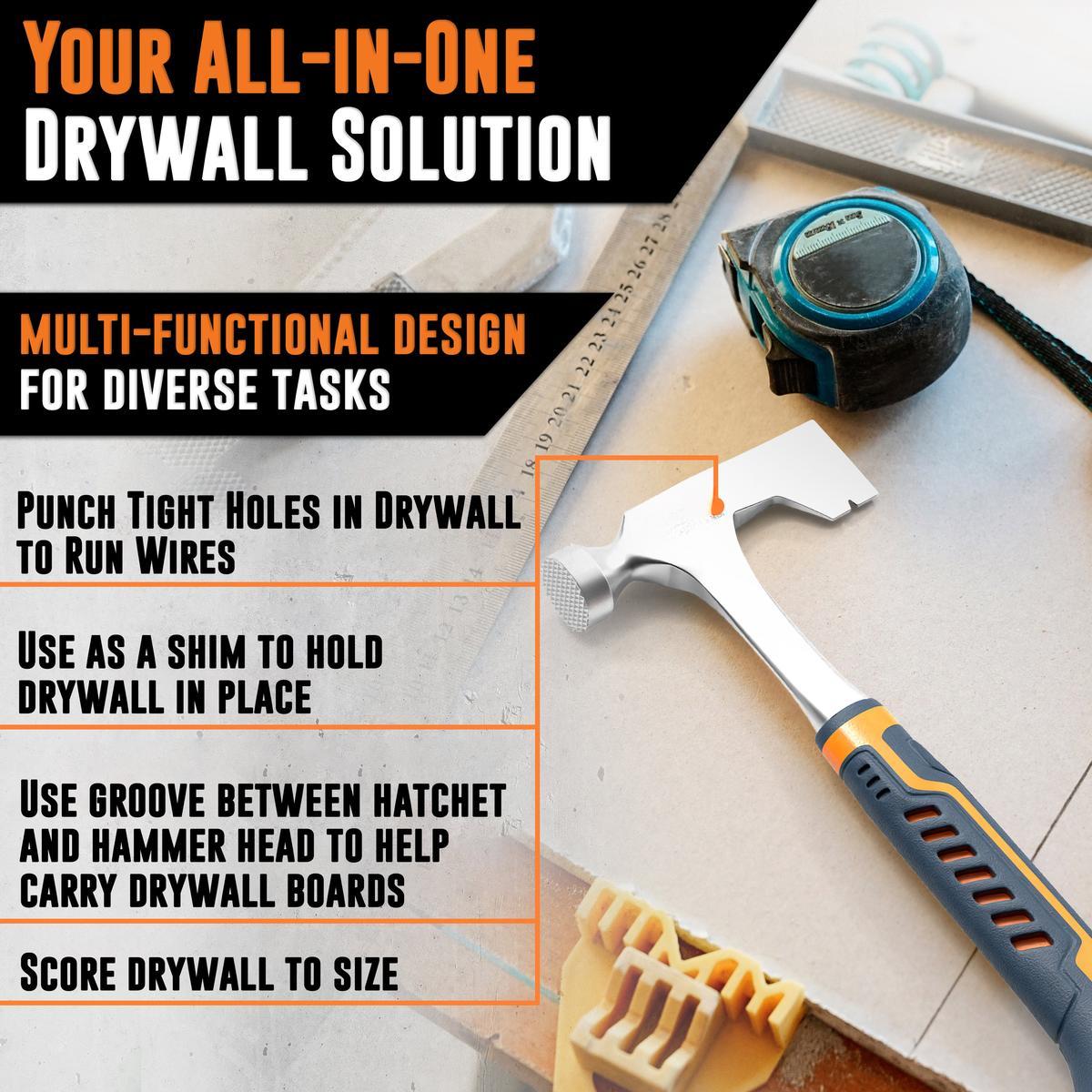 Drywall Hammer Hatchet – Heavy Duty 14 Oz Hammer for Drywall – Lath Hammer