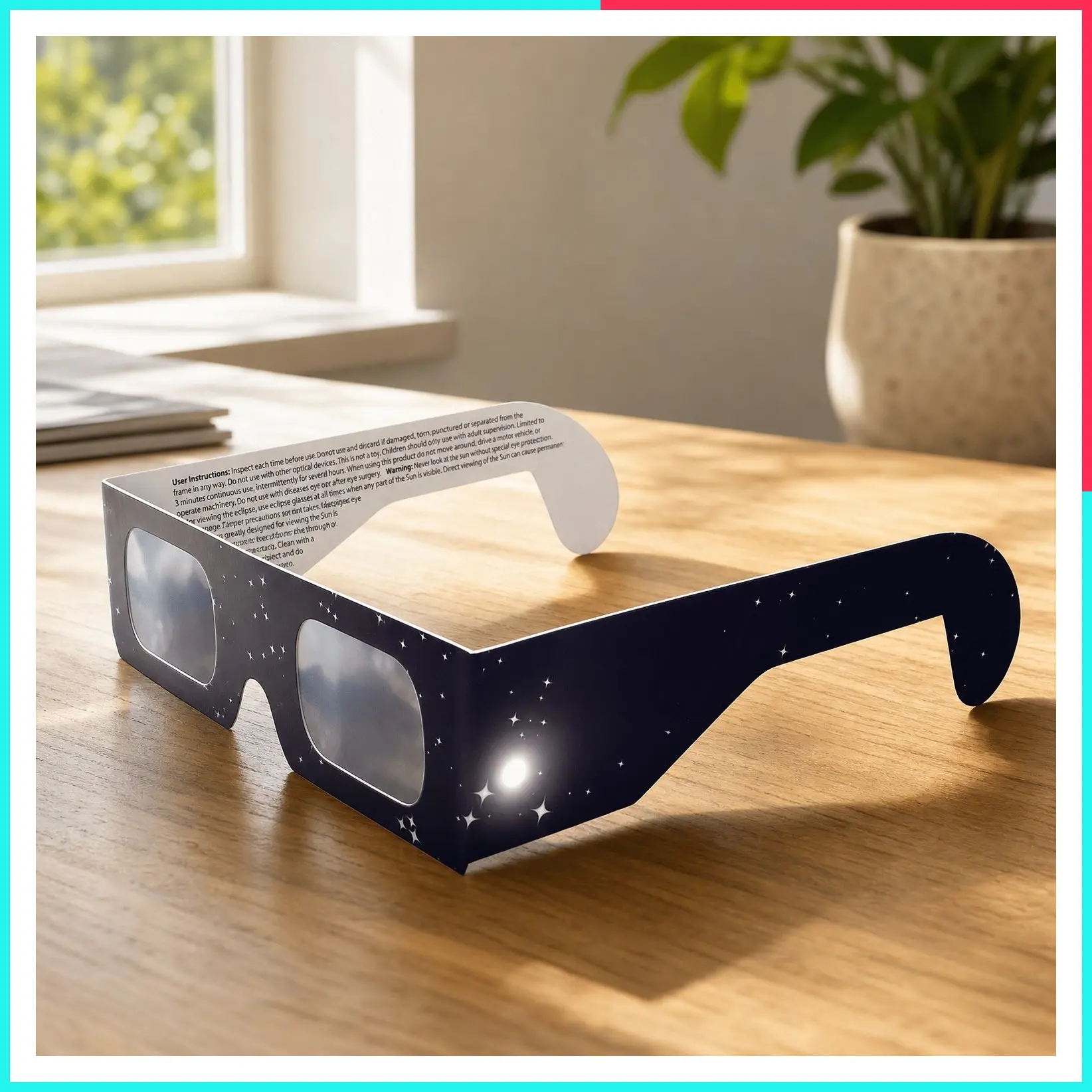 Solar Eclipse Glasses AAS Approved 2024 - Made in the USA, CE & ISO Certified Safe Shades for Direct Sun Viewing (5 Pack)