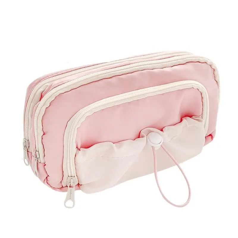 Large Capacity Transparent Pencil Case, Portable Multi-Layer Design, Holds Stationery and Cosmetics, Office Essential, Student Gift, School Supplies, Pencil Bag