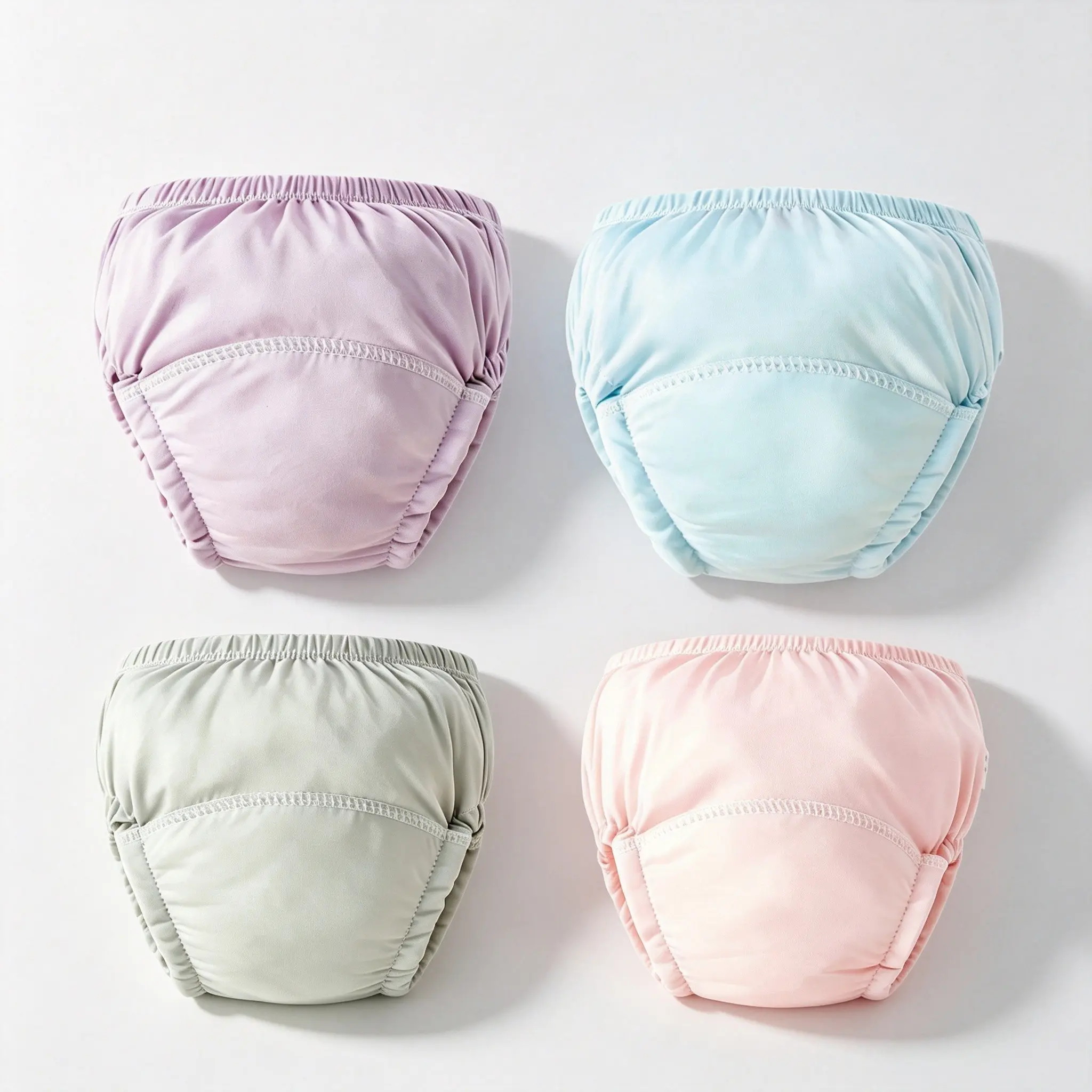 4-Pack Reusable Potty Training Pants for Babies, Soft Breathable Washable Diaper Covers, Baby Learning Underwear, Infant Potty Training Gear