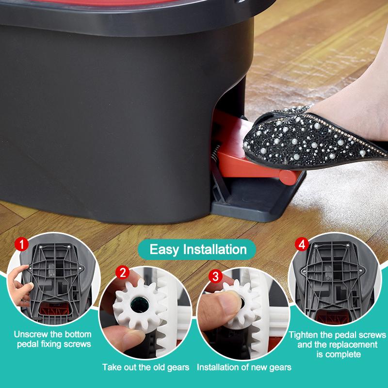 1/2/3Pcs Vileda Mop Bucket Replacement Gears Set, Spin Mop Replacements, Fits O-Ceda/vilida Buckets Spare Parts, Easy Installation, High Quality And Durable Cleaning Parts, Cleaning Supplies, Back-To-School Supplies