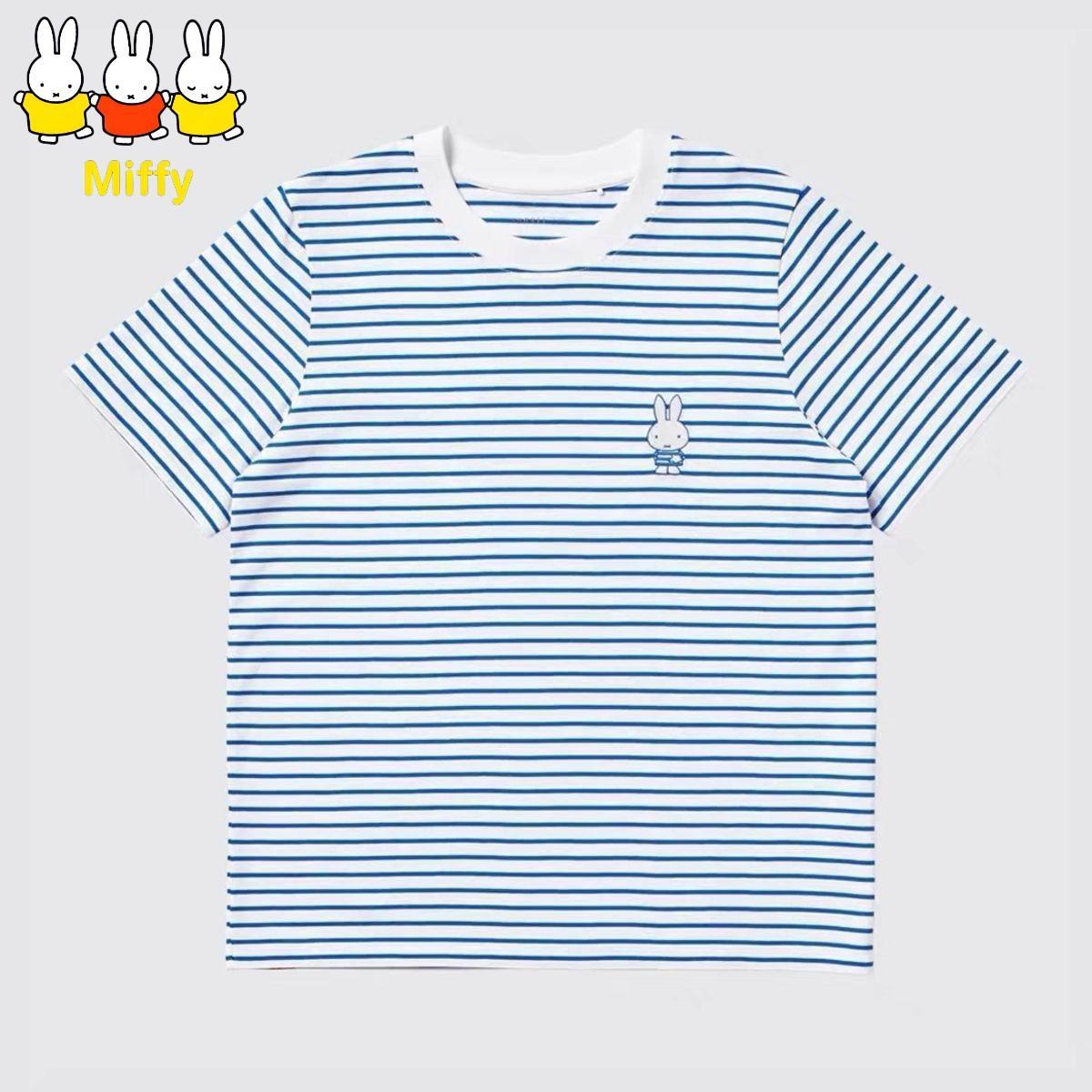 Kawaii Anime Miffy Rabbit T-shirt Fashion Women's Wear, Cartoon Cute and Girlish Pure Cotton Short-sleeved