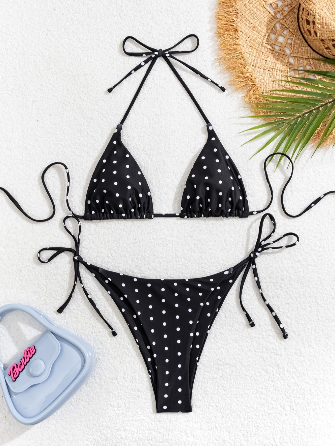 Two-piece Set Women's Striped / Floral  Print Bikini Set, Casual Fashion Chic Swimwear Set for Beach Holiday Vacation, Ladies Swimsuit for All Seasons