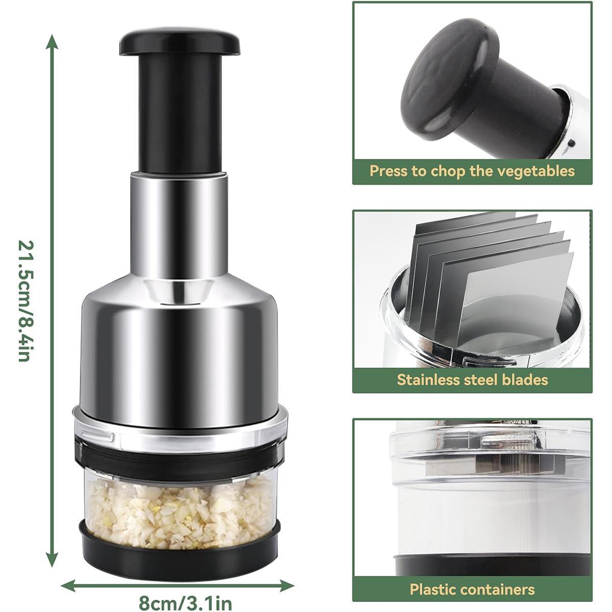 Multi-Function Vegetable Chopper, Garlic and Onion Chopper, Manual Chopper, Manual Vegetable Slicer and Dicer