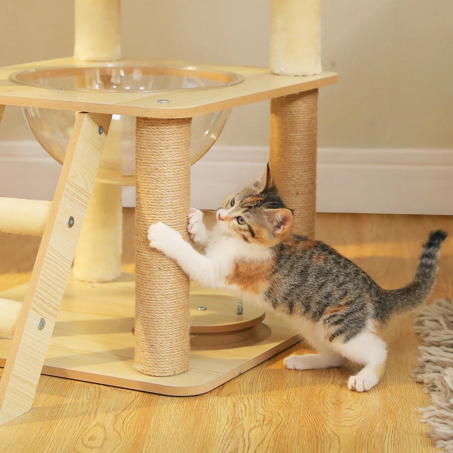 Cat Tree / Tower for Indoor , Cat Condo Cozy Plush House with Hang Ball, Pet Furniture with Scratching Posts cat tree Cat Tree / Tower for Indoor , Cat Condo Cozy Plush House with Hang Ball, Pet Furniture with Scratching Posts cat tree