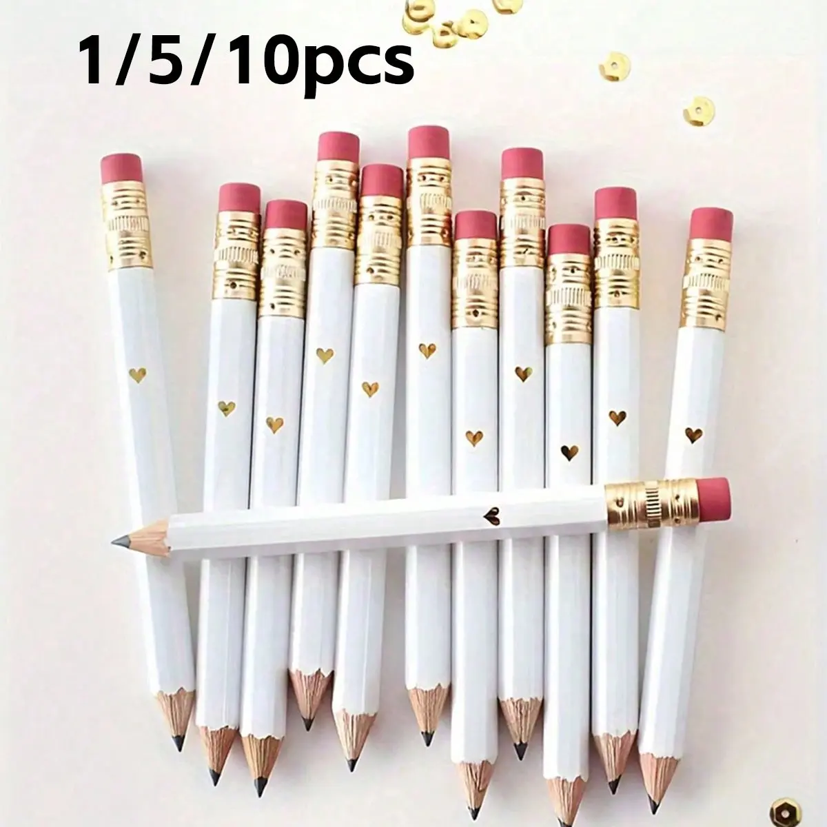 Hb Hexagonal Pencils with Eraser, 10cm Long, Pack of 1/5/10, Ideal for School, Office, Gifts, Weddings, Back-To-School, Small Parties