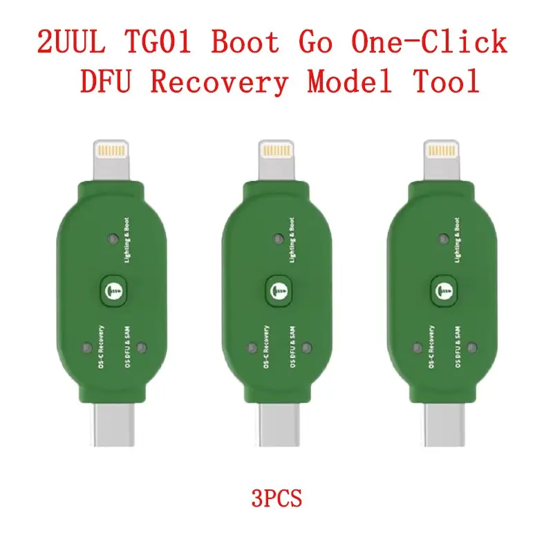 3PCS 2UUL TG01 BootGo One-Click DFU Recovery Mode Tool Lightning Type-C Boot Adapter for iP Pad System Repair Programming