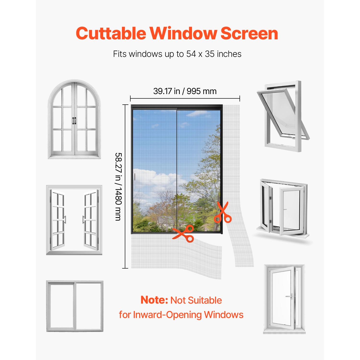 VEVOR Magnetic Window Screen Magnetic Screen, Suitable for Home Windows ...