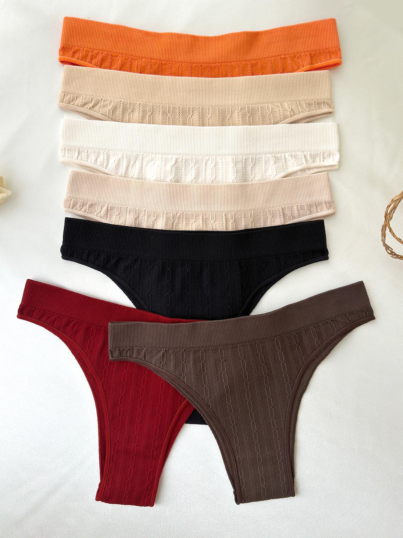 Women's Solid Color Panty, Breathable Comfortable Knicker for Daily Wear, Women's Underwear for All Seasons, Soft Breathable Panties