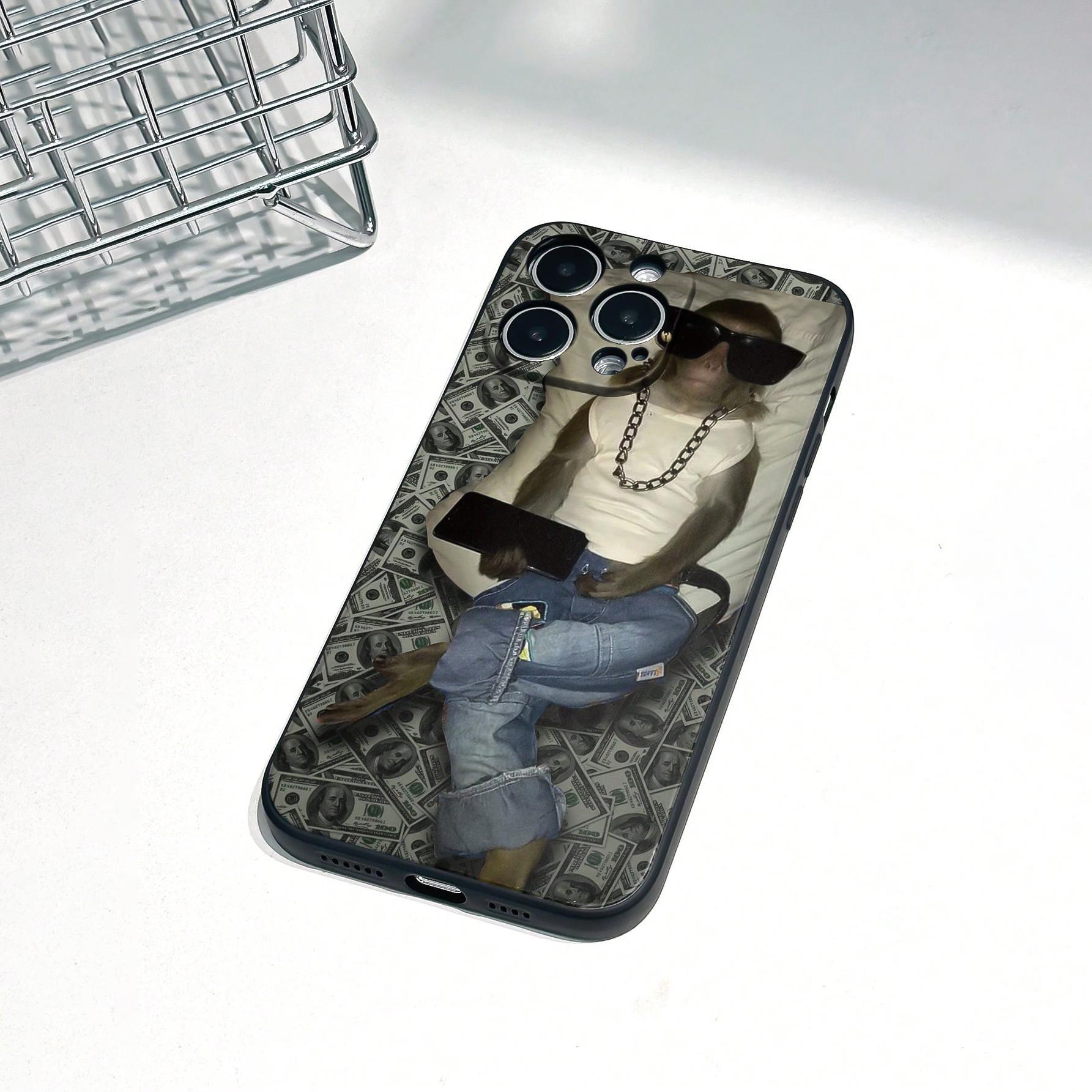 Monkey Pattern Phone Case, Anti-drop Soft Phone Case, Decorative Phone Protector Cover Compatible with IPhone 17 / 11 12 13 14 15 16 Pro Max Case plaid pattern iphone 15 ring  stand plus pro case Full-Camera Protection black phone tempered  film tempered