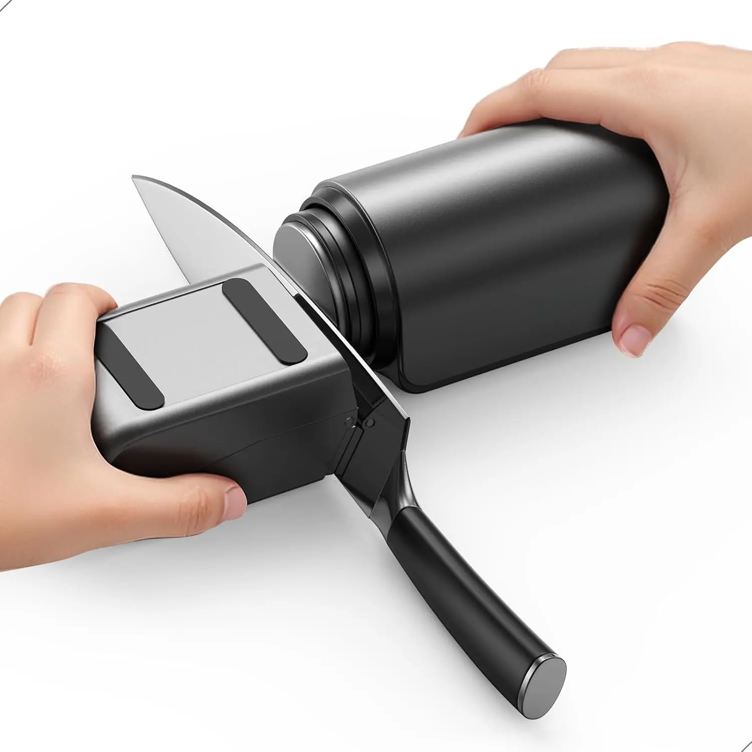 Ceramic Kitchen Knife Sharpening Machine, Electric Rolling Tool with 3000mAh Battery, 10°–25° Adjustable Angles for Quick Restoring & Polishing, Suitable for Various Knives