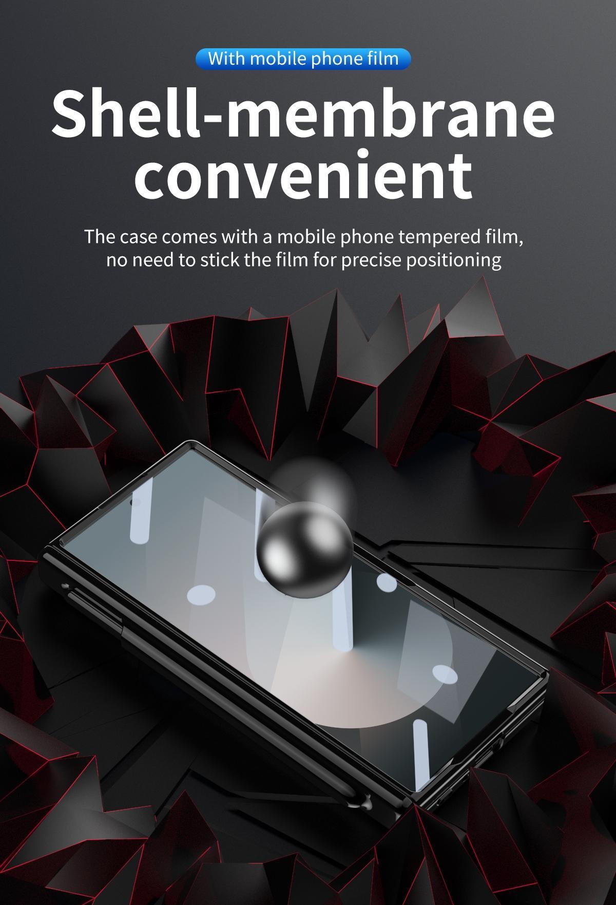 Premium Luxury Transparent Electroplated Case for Samsung Galaxy Z Fold 7/6/5/4/3, Built-in Screen Protector & Magnetic Hinge Protective Cover