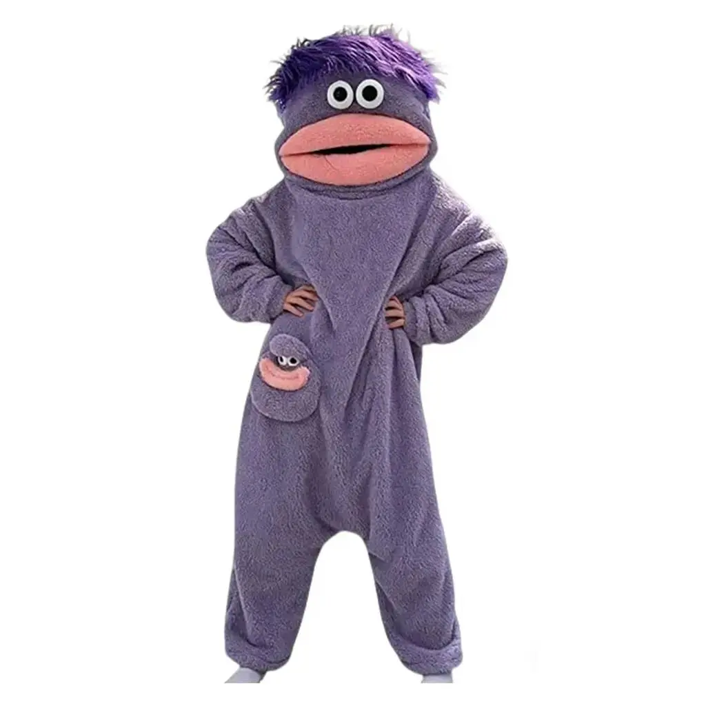 HyHong Cute Monster Wearable Hooded Onesie with Pocket for Women and Men, Soft Plush Fleece Fabric, Warm Cozy Jumpsuit, Casual, Ideal for Home and Parties, Birthday Gift #GLOBAL PICKS