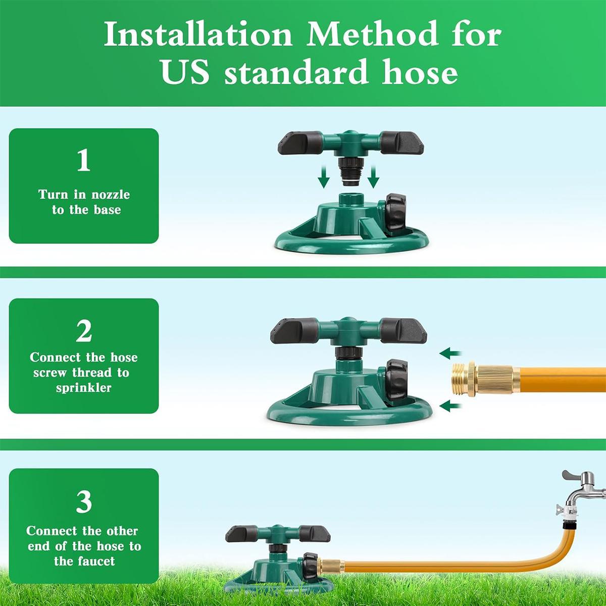 Sprinklers for Yard, Water Sprinkler for Lawn, 360 Degree Rotating Lawn Sprinkler for Yard Large Area, Yard Sprinklers for Kids, Pets Playing Yard Watering Device Garden Outdoor Spray