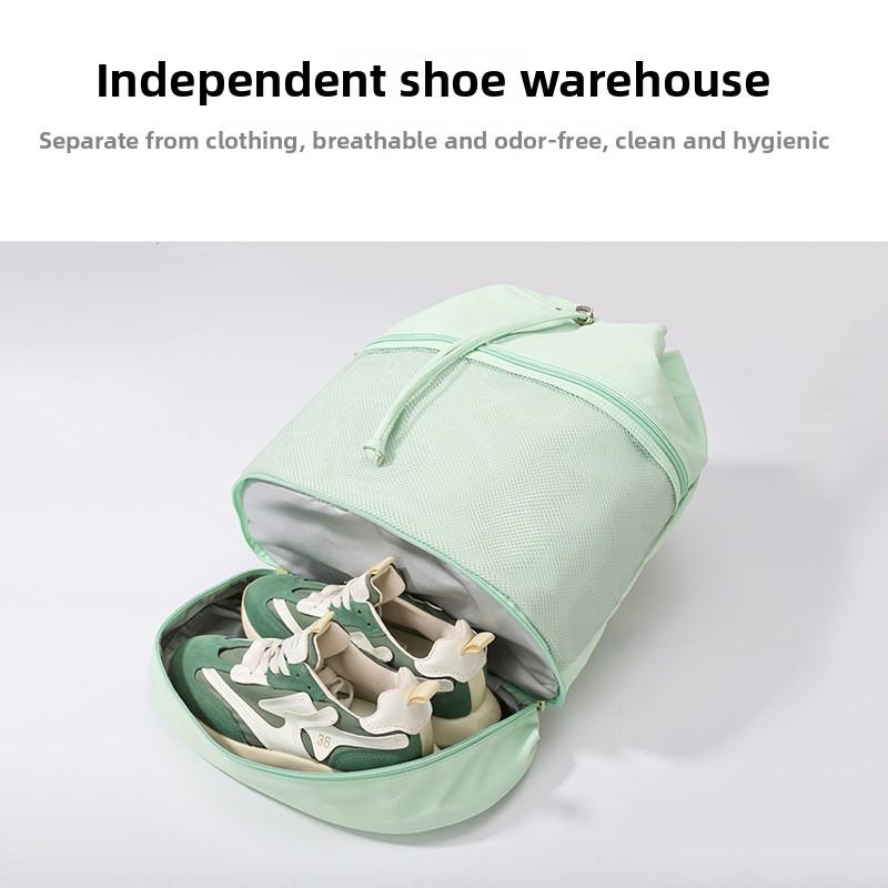 Dry and wet separation swimming fitness bag women's outdoor sports drawstring backpack large capacity sports mountaineering travel bag