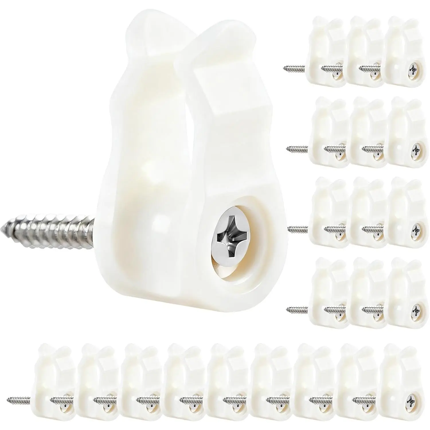 50 count Outdoor String Light Clips Hooks, Weatherproof Screw in Hooks for  Christmas Light Clips, Fairy Lights, Holiday Decor,  Hangers and Clip-White