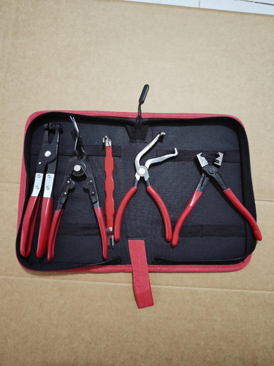 Auto repair pliers car maintenance tool set cross-border 5PC hose clamp pliers, pipe clamp pliers, pry bar, round nail remover set