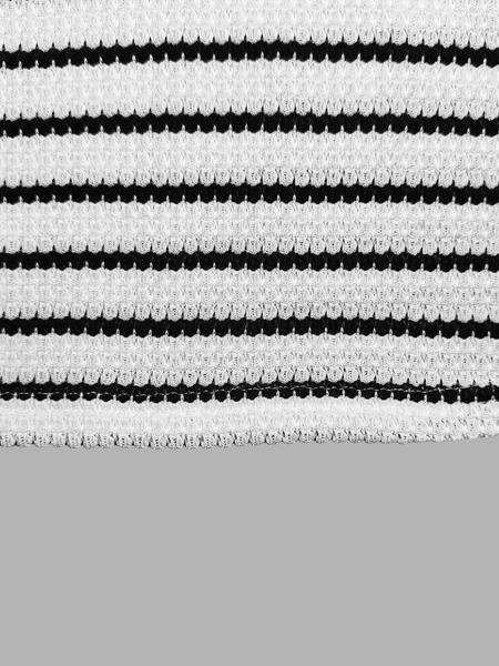 2-piece women's loose striped V-neck dropped shoulder long-sleeved T-shirt and elastic waist striped pants autumn and winter knitted suit