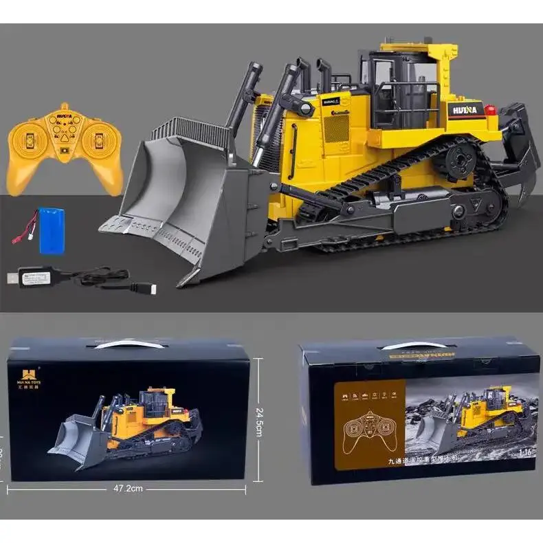 1:16 Scale HUINA Heavy Bulldozer Alloy and Plastic Remote Control Engineering Vehicle Boy Toy Gift from RC Engineering
