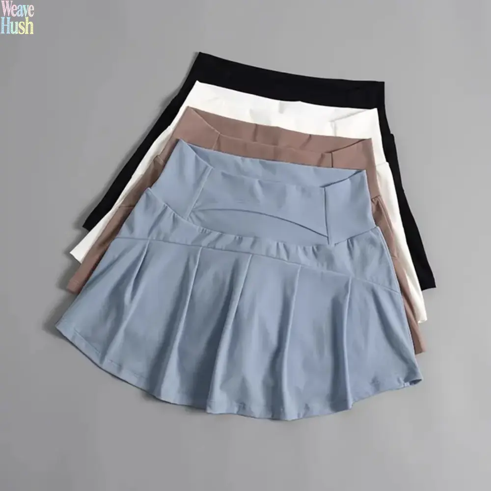 Women's High Waisted Pleated Tennis Skort With Built-In Shorts, Athletic Sporty Chic Active Wear, Comfort Sports Skirt For Running, Yoga And Daily Casual Activities, One Size Fit