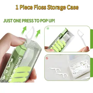 1PC Family Dental Floss Dispenser Set, 10 Floss Picks Included, Refillable Travel Floss Box & Toothpick Holder, Portable Oral Care Kit for Adults