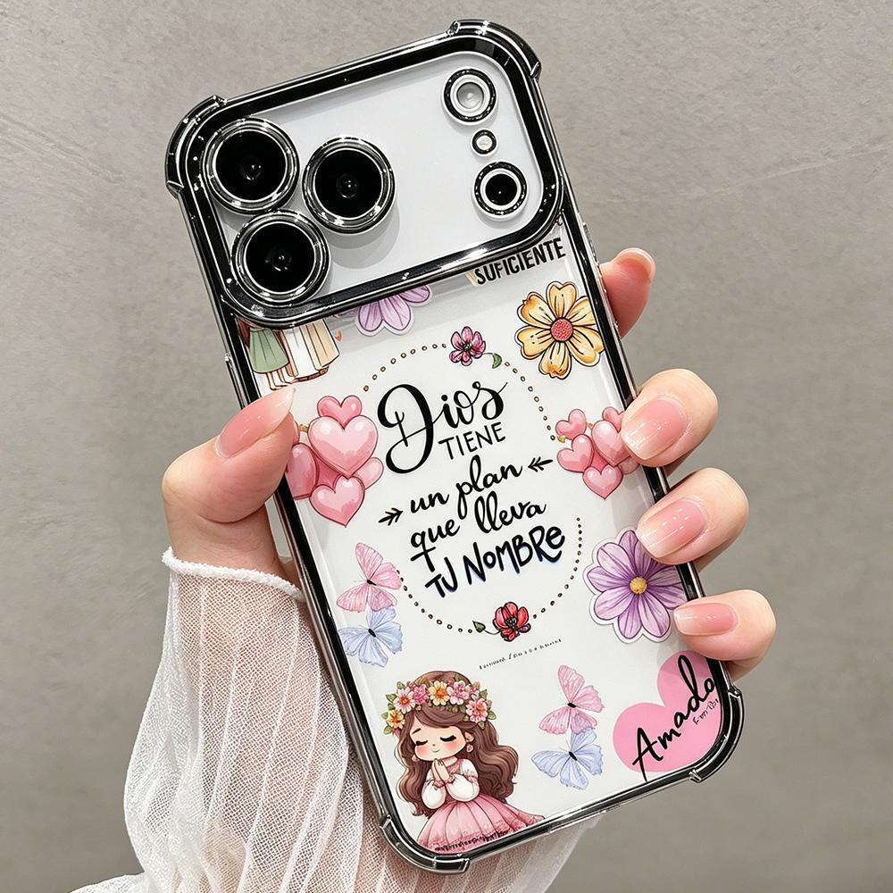 God Has a Plan Phone Case for iPhone 17 17 Pro Max Air 16 16 Pro 15 15 Pro Max Plus 14 14 Pro Max Plus 13 12 11 E Soft TPU phonecase Shockproof Durable Protective Cover Faith Gift Floral Curve cover gift Phone Case Protection DDSJ260422001