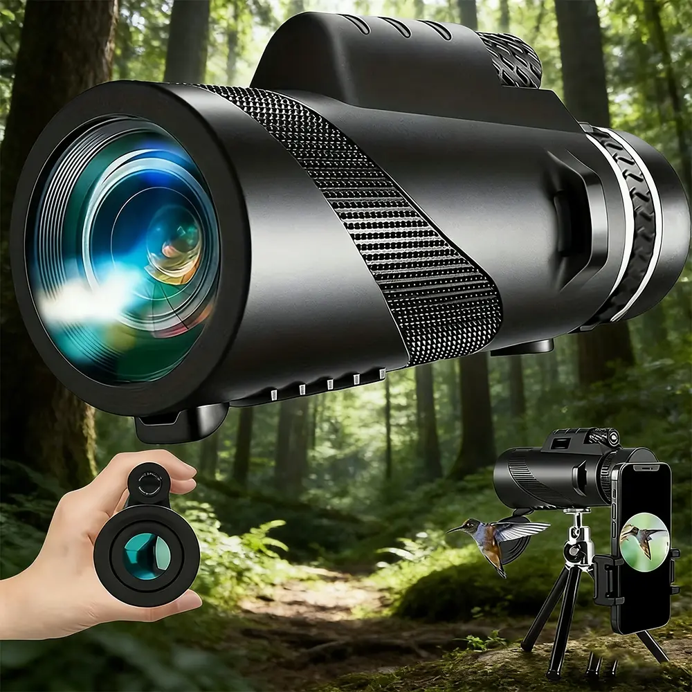 Single Telescope 10x42 Set, HD Optical Telescopes, Clear Vision, Ideal for Outdoor Activities, Travel, Bird Watching, Sports, Concerts