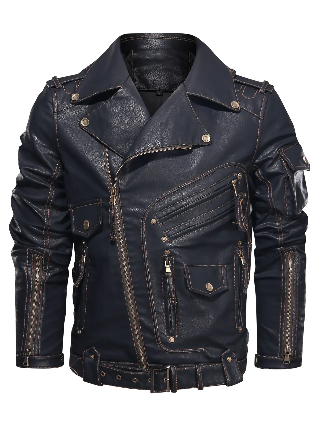 Men's Motorcycle Jacket Long Sleeve for Spring Summer Fall Winter Multi-Zipper Design, Ideal for Riding, Daily Wear, Outdoor Activities