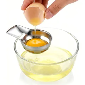 Food Grade Stainless Steel Egg Yolk Separator Tool for Raw Eggs, Easy to Use for Baking & Cooking