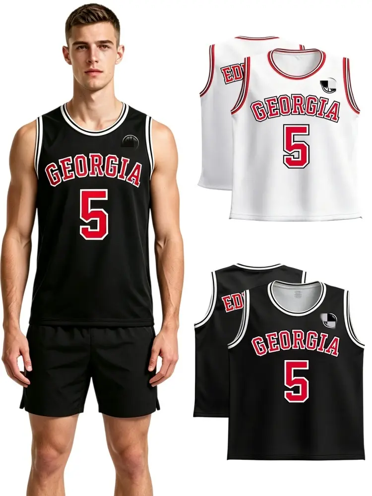 Men's Edwards #5 Basketball Jersey, Retro Vintage Printed Polyester Mesh Jersey, Breathable Sleeveless Athletic Tank Top, Black White Sports Shirt for Basketball Fans, Training Workout Gym Casual Streetwear, Adult Youth Gift S-3XL