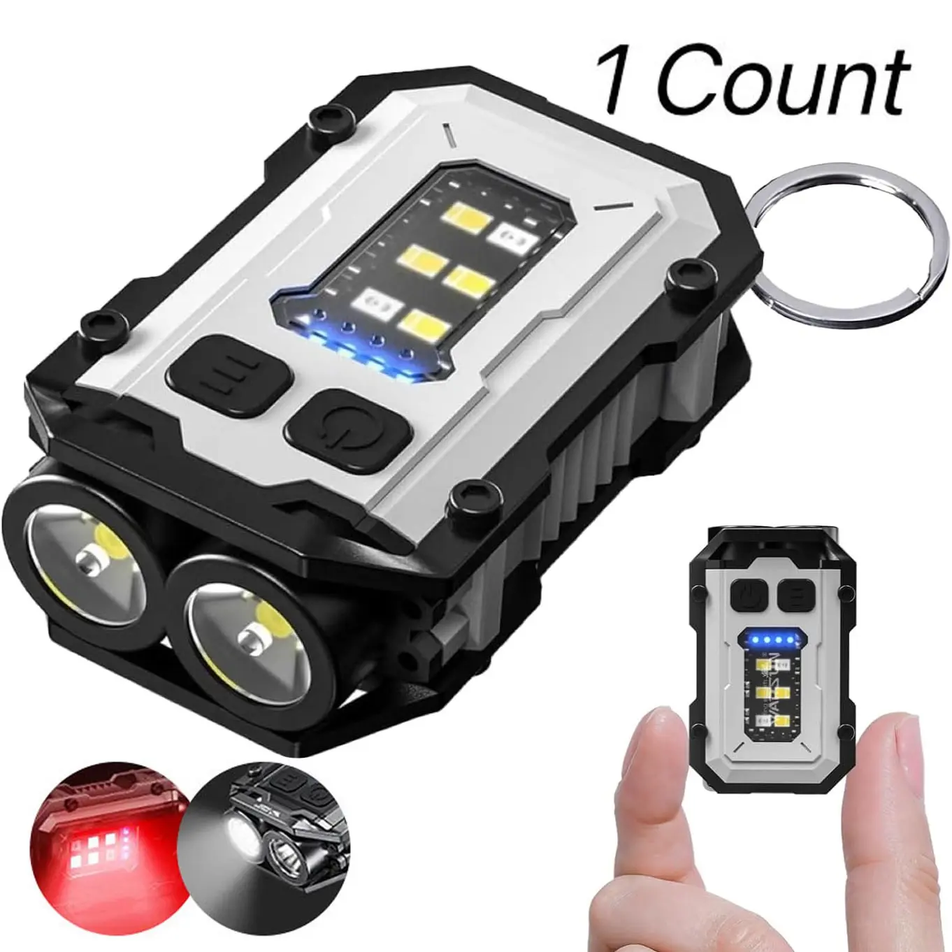 Wild Bright Keychain Light, Multi-Function Magnetic Flashlight, LED Outdoor Work Lamp, Portable Camping Emergency Light, Strong Magnet, Hat Clip Light