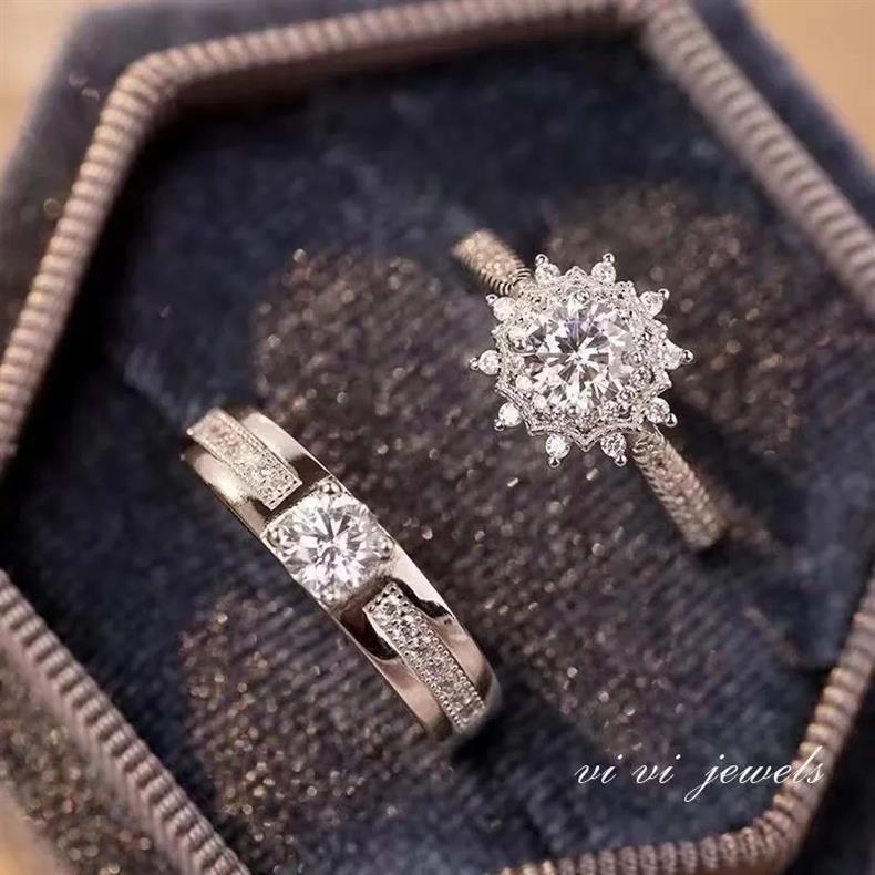 Women's Luxury 6-Prong CZ Ring, Copper High-End Fashion Band, Minimalist Couple Ring, Ideal Proposal & Wedding Gift for Holidays