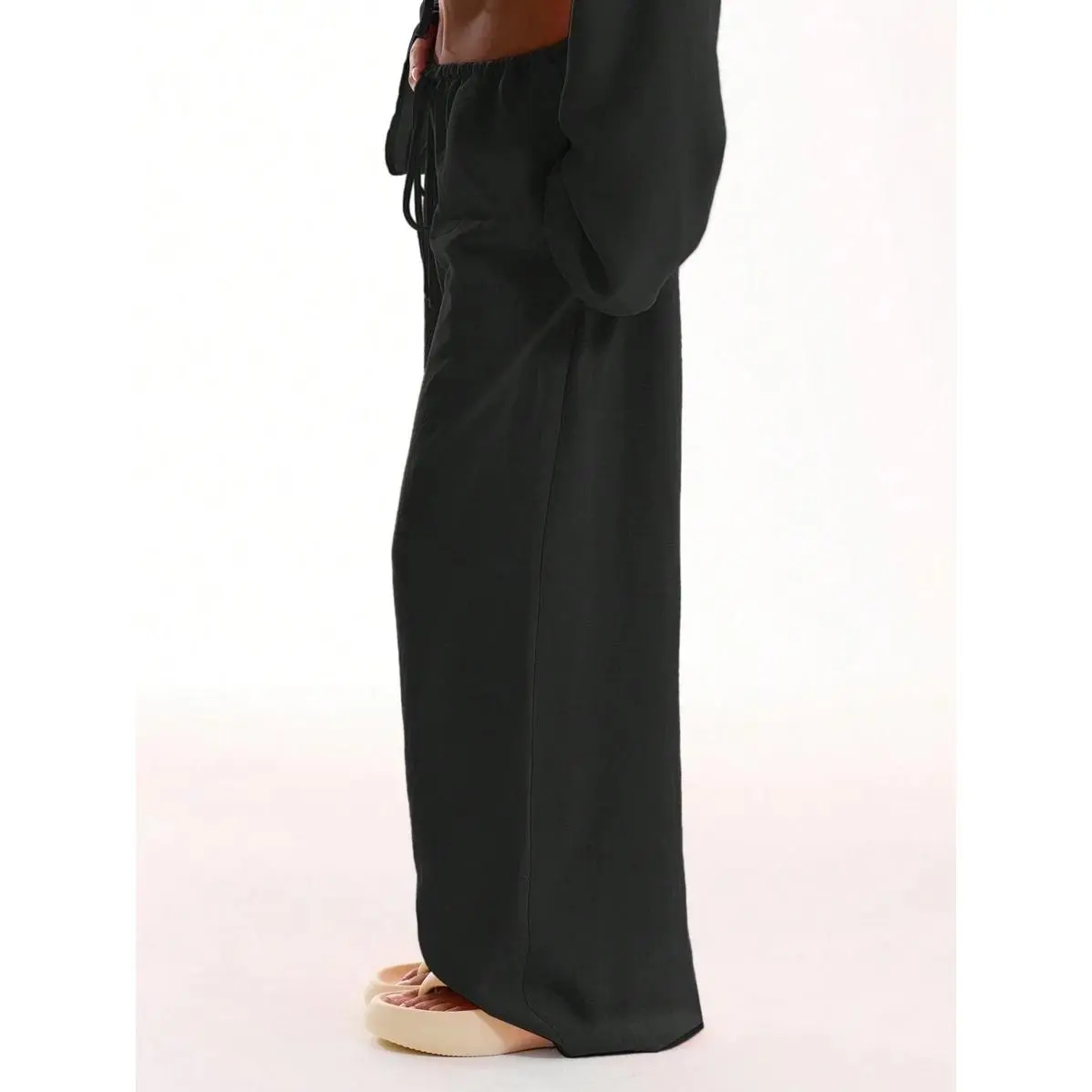 MUSERA Tie Front Linen Feel Beach Trouser Vacation Summer Elegant Holiday Airport Boho Fall Party Spring Casual