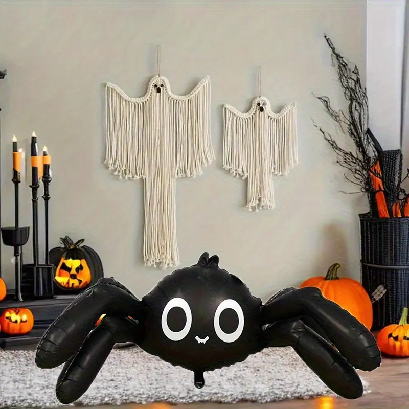 59 Inch Giant Halloween Spider Foil Balloon | Large Cute Cartoon Black Spider Balloon for Halloween Party Decorations Photo Prop