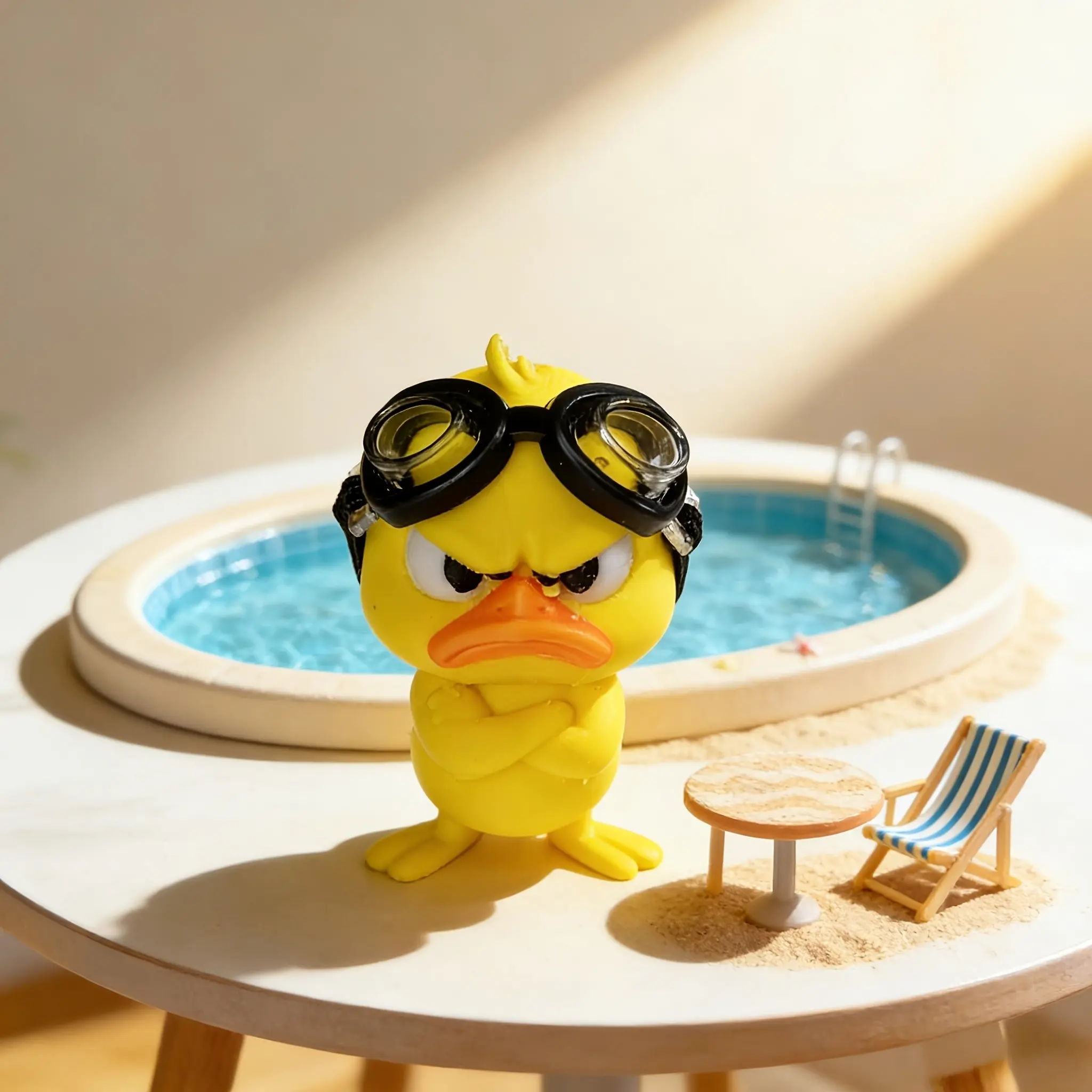 New Angry Duck Ornament, Summer Pool Style Car Dashboard Home Decor, Car Desktop Decor, Funny Gift Idea, Perfect for Car Interior Decoration, Car Interior Ornaments, Car Interior Decorative
