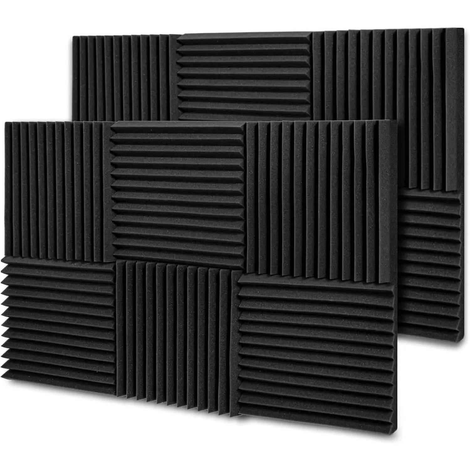 Thick Acoustic  Panels, 12 X 12 X 2 Inches 12 count Wedge Sound Absorbing , Dense Soundproof Padding Tile, Recording Studio  Absorber, Decorative  Wall Ceiling Panel