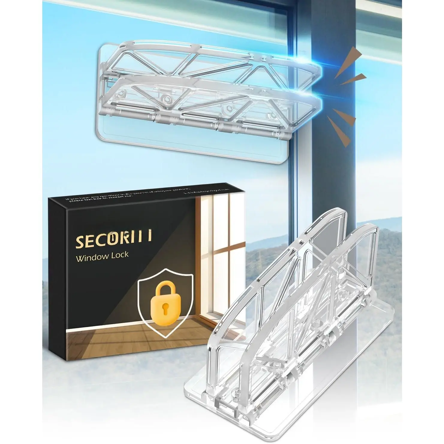 Sliding Door Lock Window Locks - 2 Pack Sliding Glass Door Lock for  Safety Closet Door  Locks for    Door Lock Safety Childproof for Inside Flip Door Latches Bar Stopper