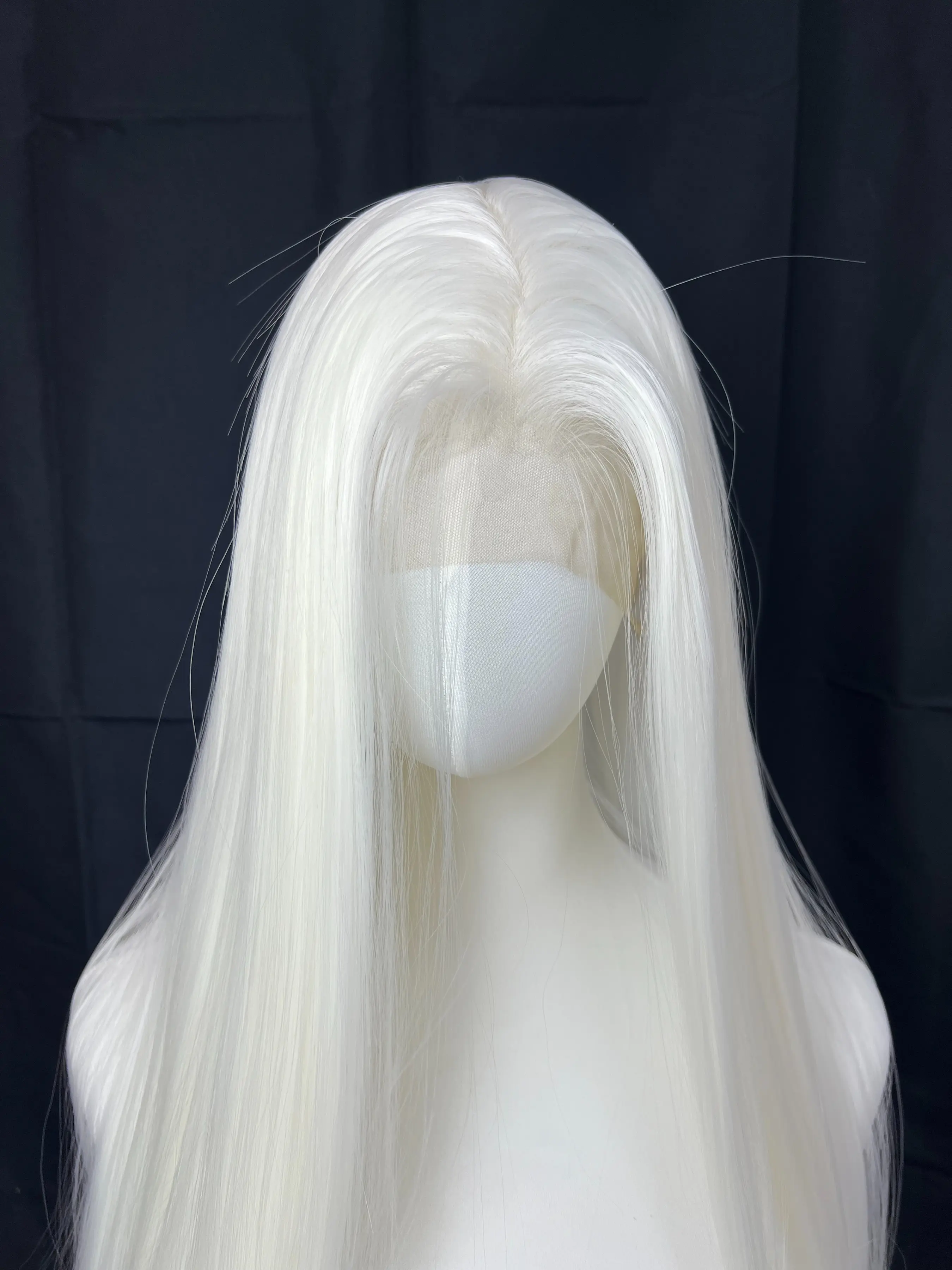 13x6 White Lace Wig, 26Inches Long Straight Wig Cap, Heat-Resistant Synthetic Hair, High-Definition Lace, Natural Parting, Suitable for All Occasions, High Quality Wigs, Premium Synthetic Wigs