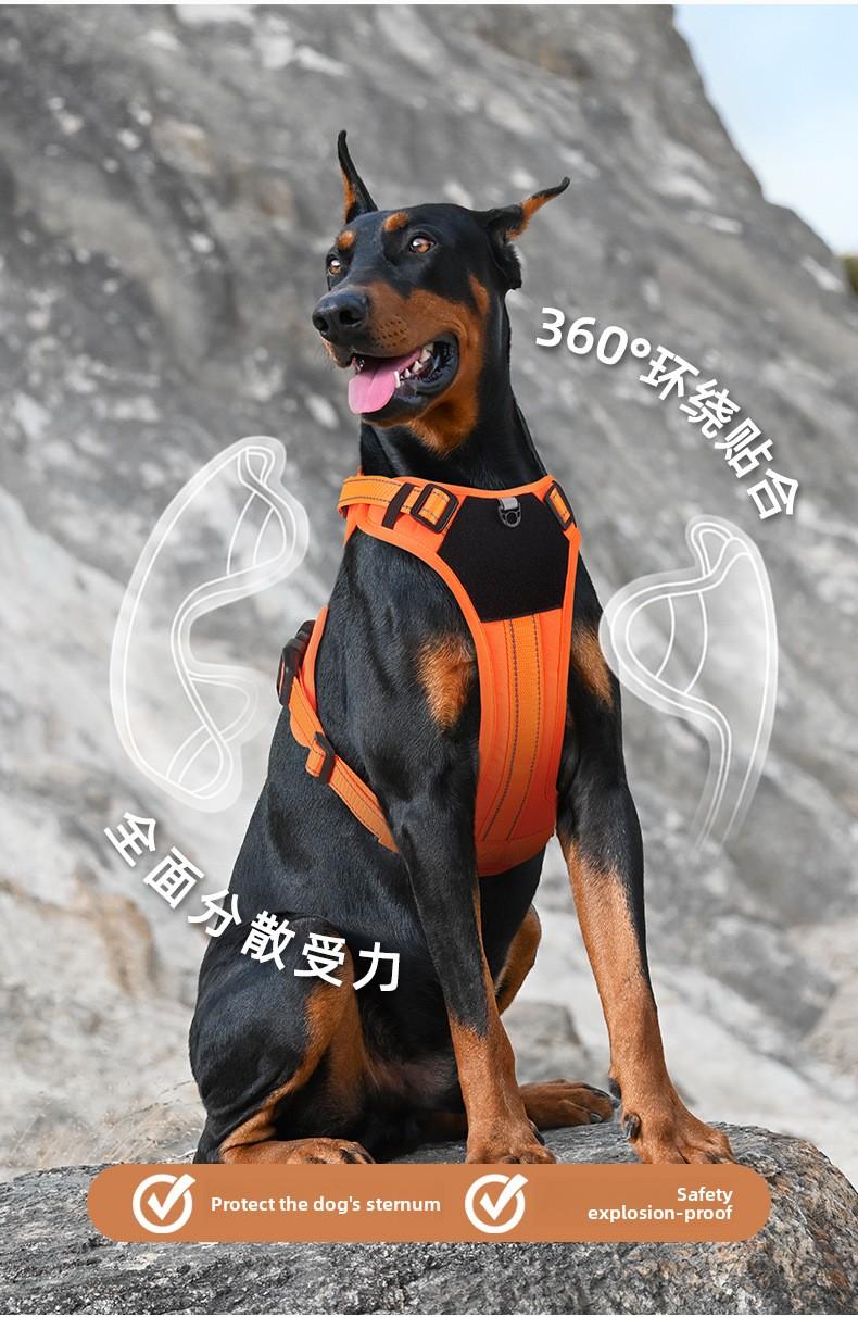 Tactical Dog Harness, No Pull Dog Harness with Leash, Lightweight Adjustable Dog Vest Harness for Small Medium Large Dogs, Reflective Escape Proof Dog Harness with Handle, Breathable Dog Harness for Training, Walking, Hiking, Outdoor, Protect Dog's Sternu