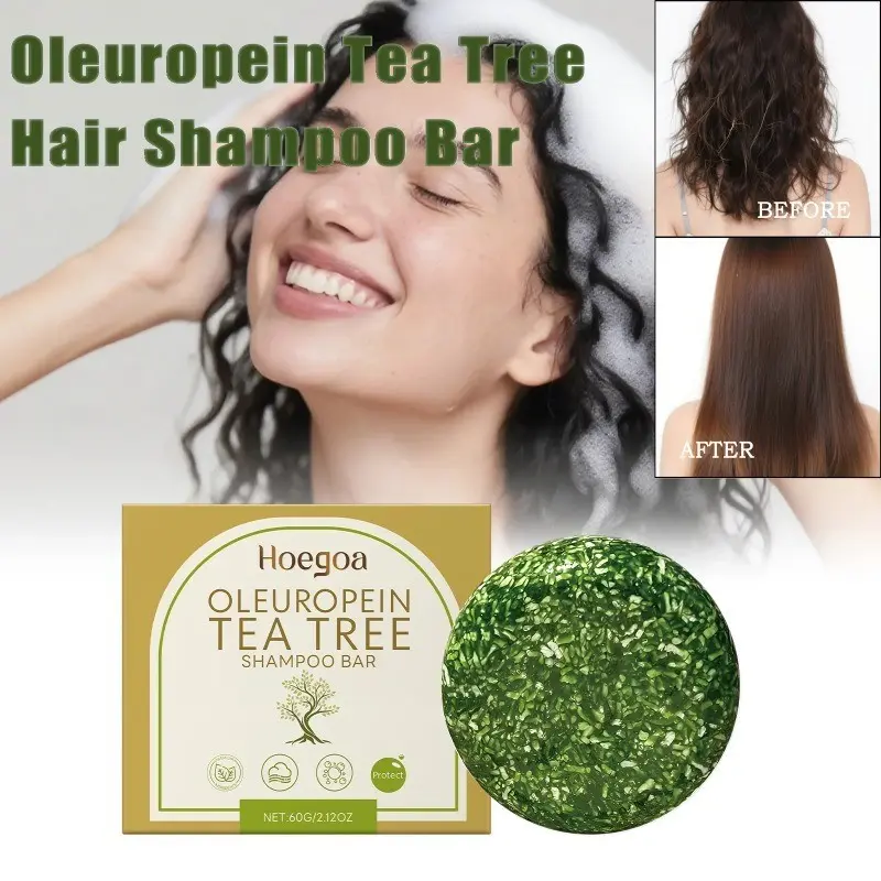 Herbal Dandruff Removal Shampoo Bar Mild Tea Tree Oil Essence Oil Control Scalp Cleansing Hair Care Soap Hair Damaged Repairing Gentle Cleansing Daily Care Shampoo