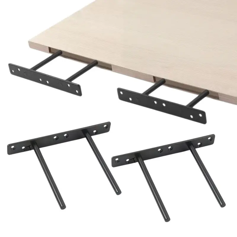 6 Inch Floating Shelf Brackets, Heavy Duty Hidden Metal Shelf Supports with Expansion Screws, Concealed Versatile Wall Mount Brackets for Bookshelves, Cabinets, Closets and DIY Wall Shelving