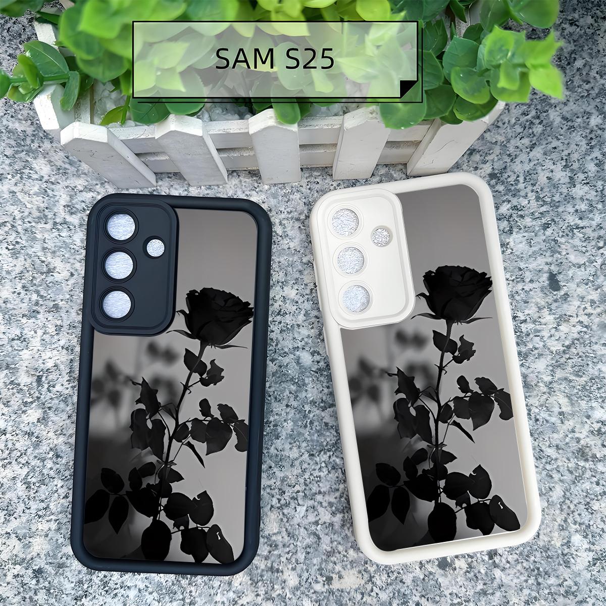 Black Rose Pattern Phone Case, Enhanced Camera Protection,Shockproof Skin-Friendly Touch Soft Cover for Samsung Galaxy S21 S22 S23 S24 S25 S26 Ultra Plus FE A13 A14 A15 A16 A17 A33 A34 A35 A36 A52 A53 A54 Note20