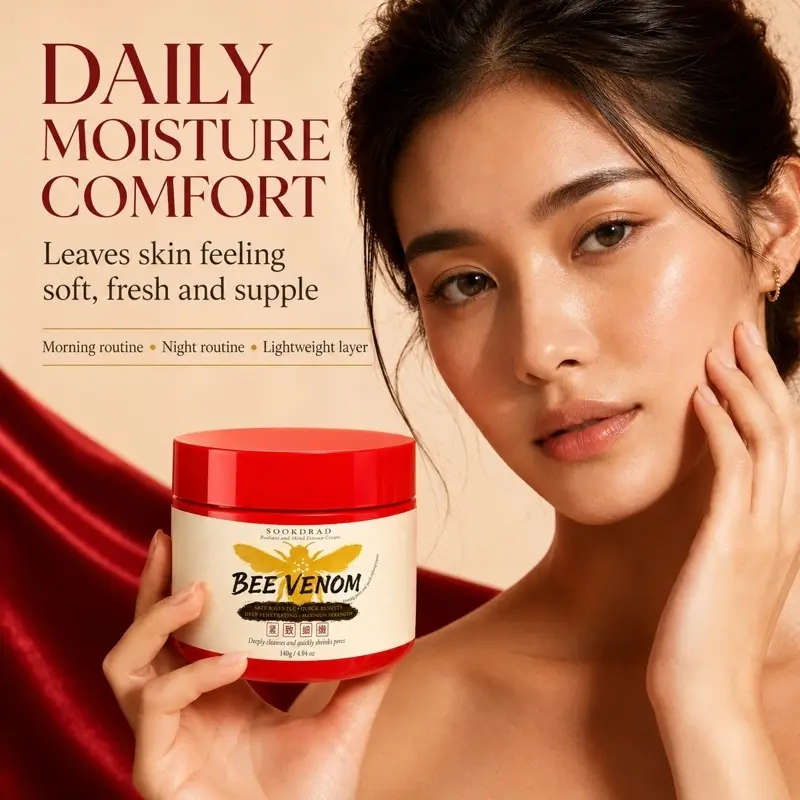 Bee Venom Essence Cream, Gentle, Deep Penetrating, Pore Shrinking, Firming, Deep Cleansing, All Skin Types, 140g