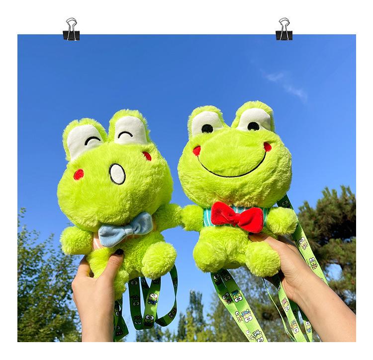 Y2K Korea Cute Cartoon Plush Frog Doll Backpack Anime Messenger Bags Personality Girls Shoulder Bag Kawaii Coin Purse Kids Gifts