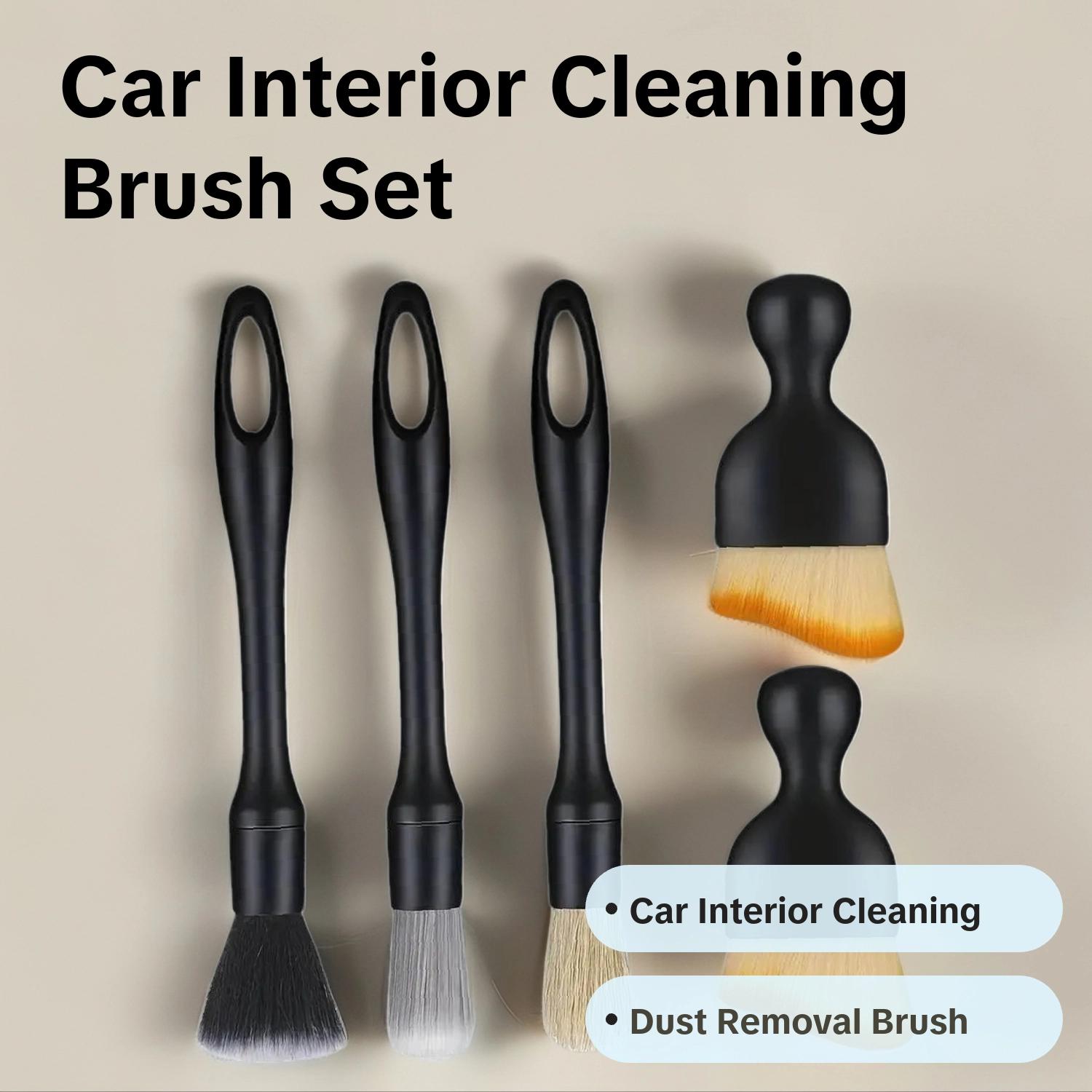 4 Counts Set Car Detailing Products,Soft Professional Portable Brush for Car Interior Cleaning & Dust Removal, Car Valeting Kit,Car Interior Cleaning Brush Set, Cleaning Supplies,Automotive.