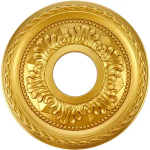 Ceiling Medallions for Fans Small Decorative Ceiling Medallion for Living Rooms Dining Rooms Shopping Malls Bedrooms 12.2" Gold