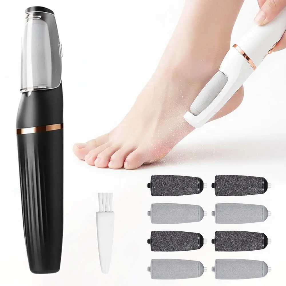 1pc Electric Foot Callus Remover with 8 Replaceable Heads, Pedicure Tool for Dead Skin Exfoliation, Type-C Rechargeable Heel Scraper for Smooth Feet, Portable Foot Care Tool