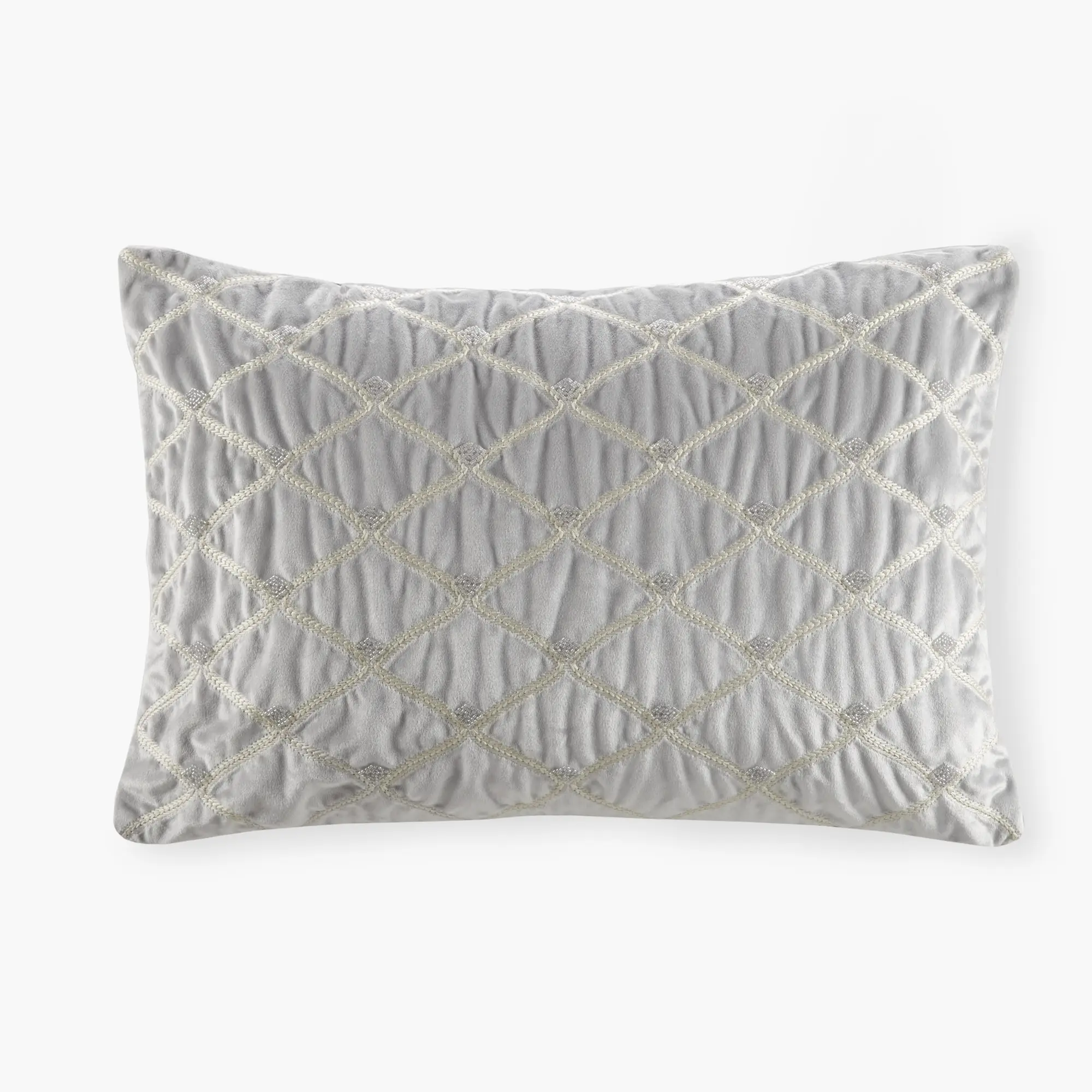 ARCH Oblong Decor Pillow Silver 22x15 Inch Decorative Throw Pillow Couch Bed Sofa Living Room Bedroom Accent Cushion Modern Home Decor Soft Plush Velvet Texture Rectangular Pillow for Reading Resting Support, Home Furniture and Household Product